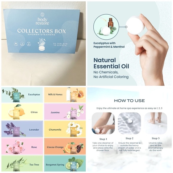 Body Restore 30 Pack Aromatherapy Shower Steamers Stress Relief, Relaxation, New - Picture 1 of 7